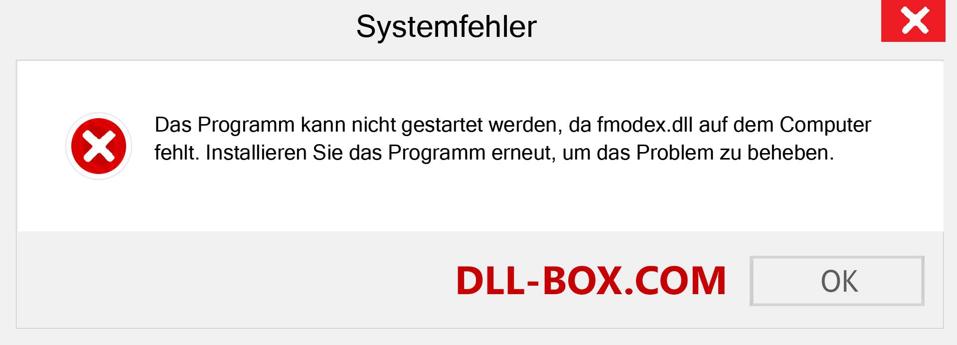 fmodex.dll-Datei fehlt?. Download für Windows 7, 8, 10 - Fix fmodex dll Missing Error unter Windows, Fotos, Bildern